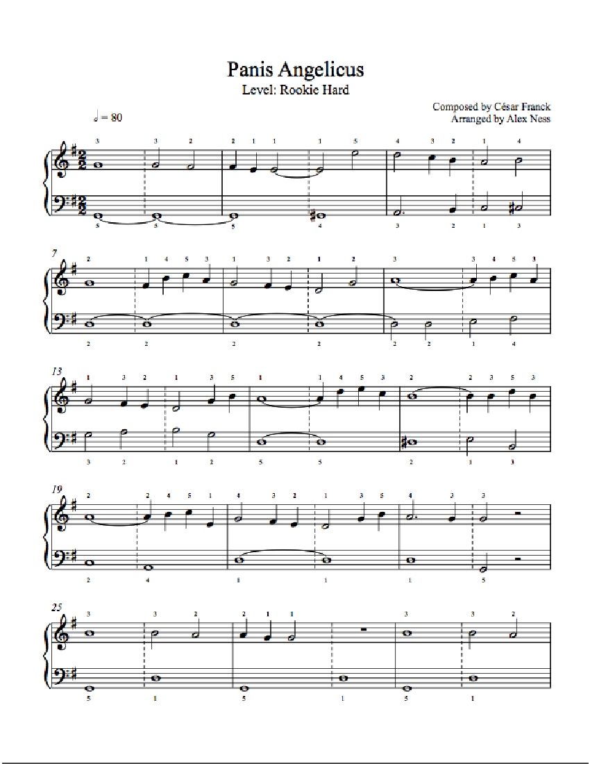 Panis Angelicus By César Franck Piano Sheet Music | Rookie Level