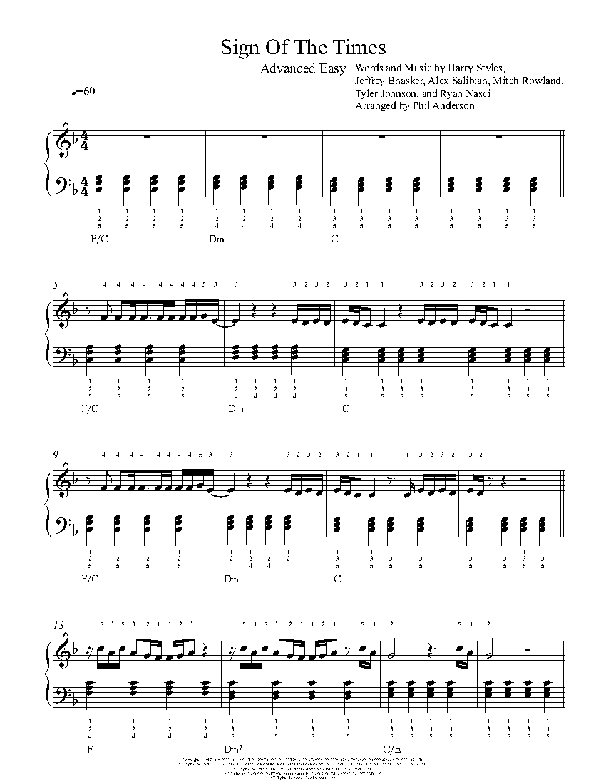 foro carpeta Sandalias Sign Of The Times by Harry Styles Sheet Music & Lesson | Advanced Level