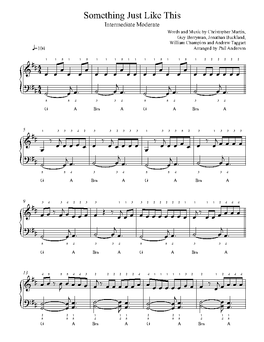 Something Just by The & Coldplay Sheet Music & Lesson | Intermediate Level