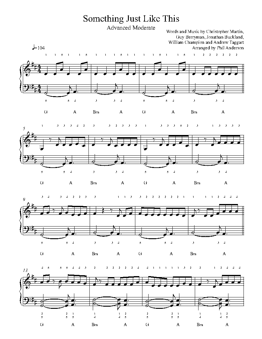 Something Just Like This By The Chainsmokers Coldplay Piano Sheet Music Advanced Level