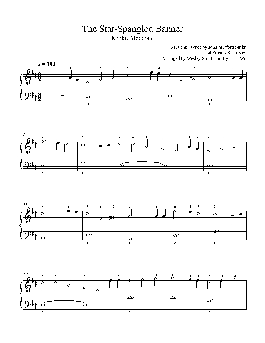 The Star-Spangled Banner by Traditional Piano Sheet Music | Rookie Level