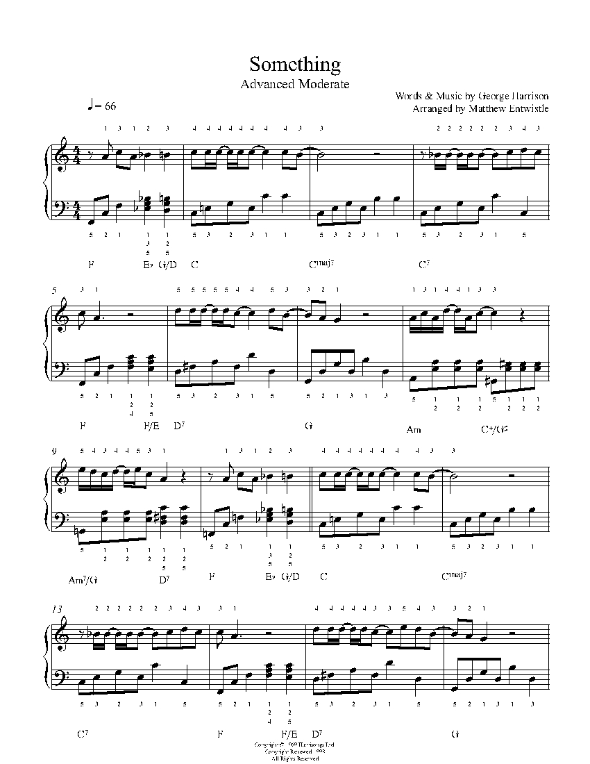 Something by The Beatles Piano Sheet Music | Advanced Level
