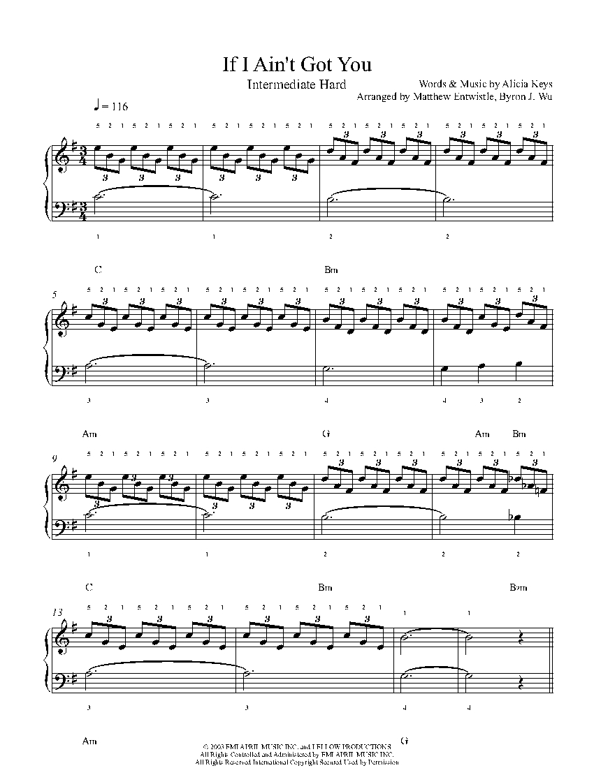 If I Ain't Got You by Alicia Keys Piano Sheet Music | Intermediate Level