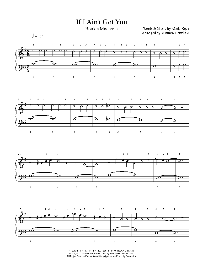 If I Ain't Got You by Alicia Keys Piano Sheet Music | Rookie Level