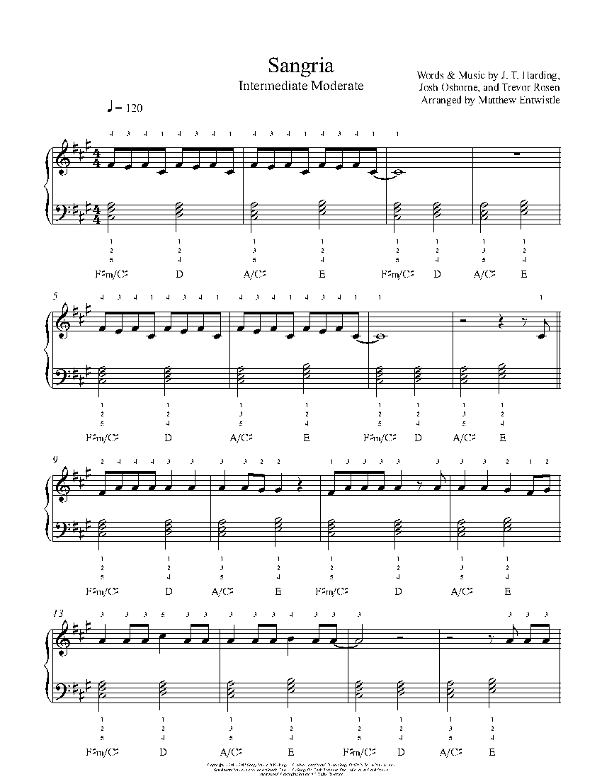 Sangria sheet music