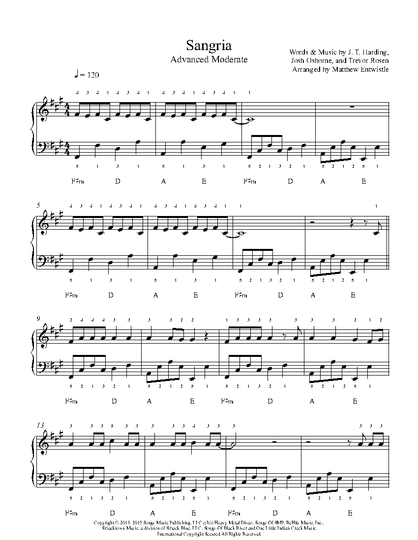 Sangria sheet music