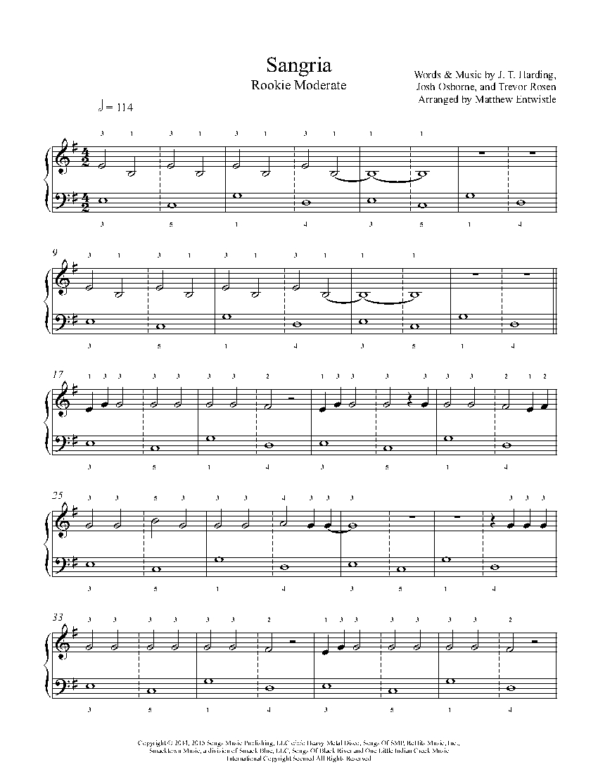 Sangria sheet music