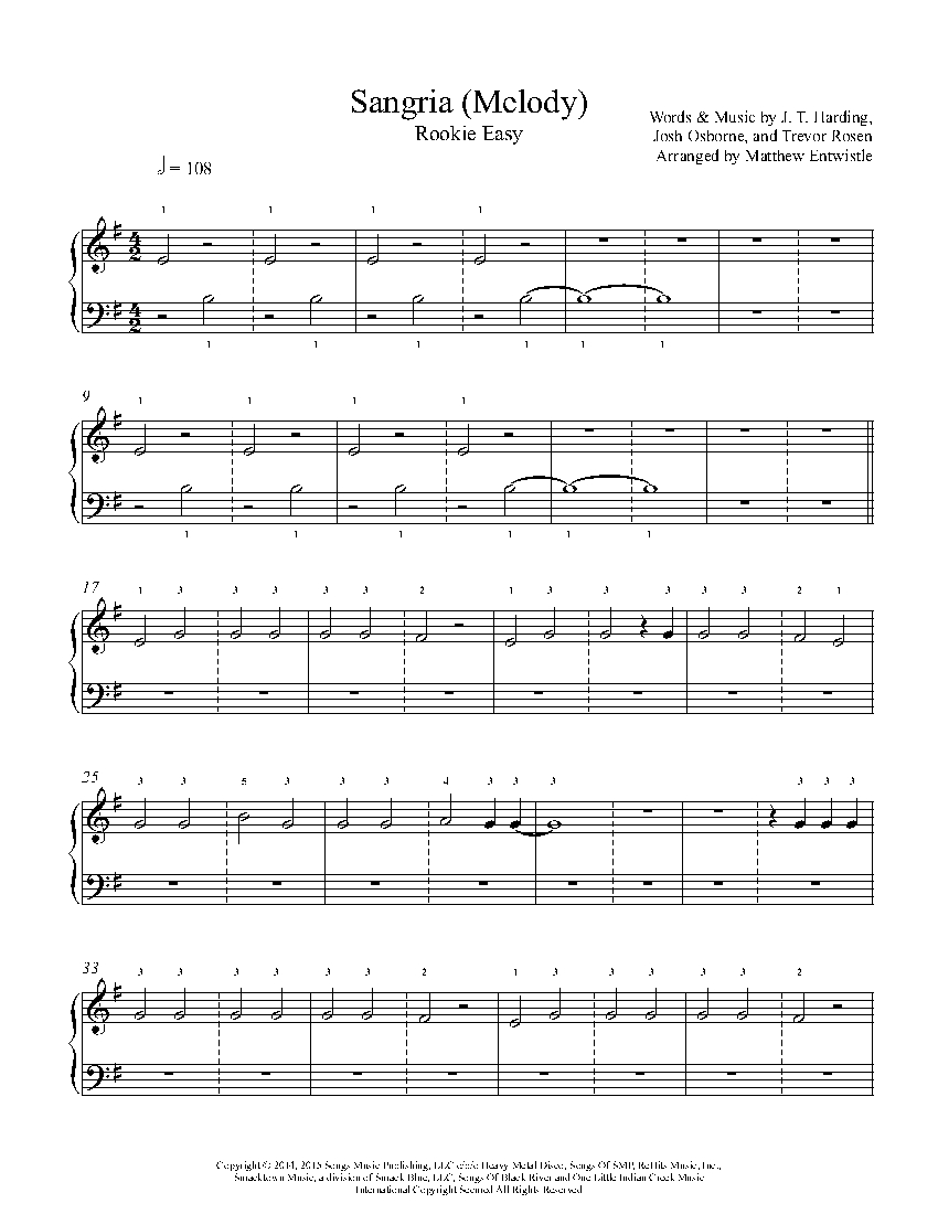 Sangria (Melody) sheet music