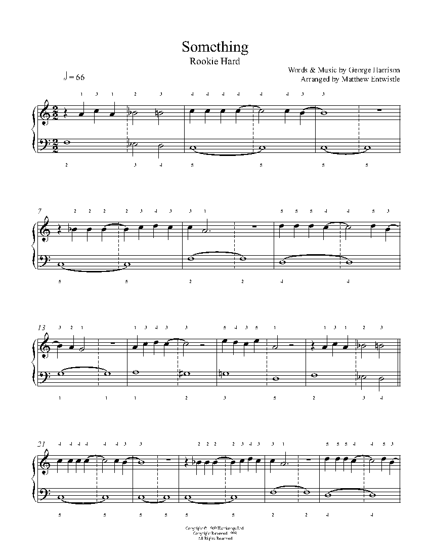 Something by The Beatles Piano Sheet Music | Rookie Level