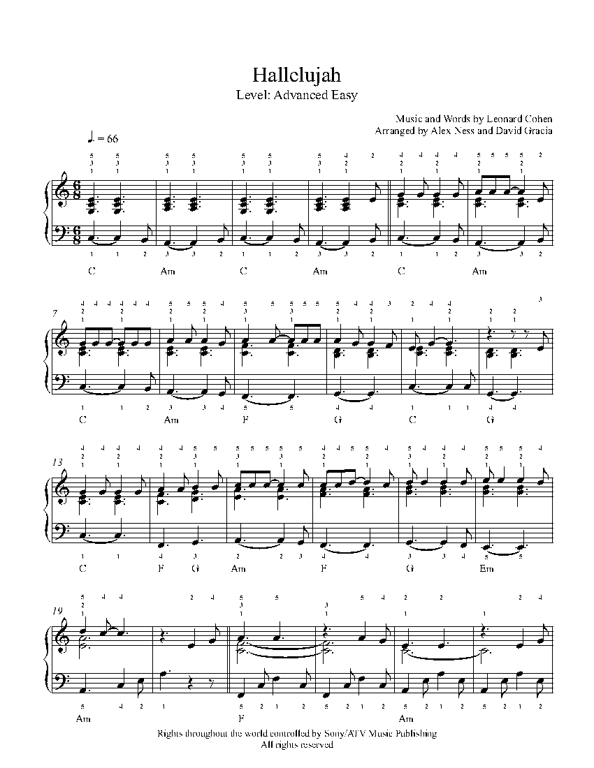 Hallelujah Piano Sheet Music Free Pdf : Hallelujah Piano Sheet Music