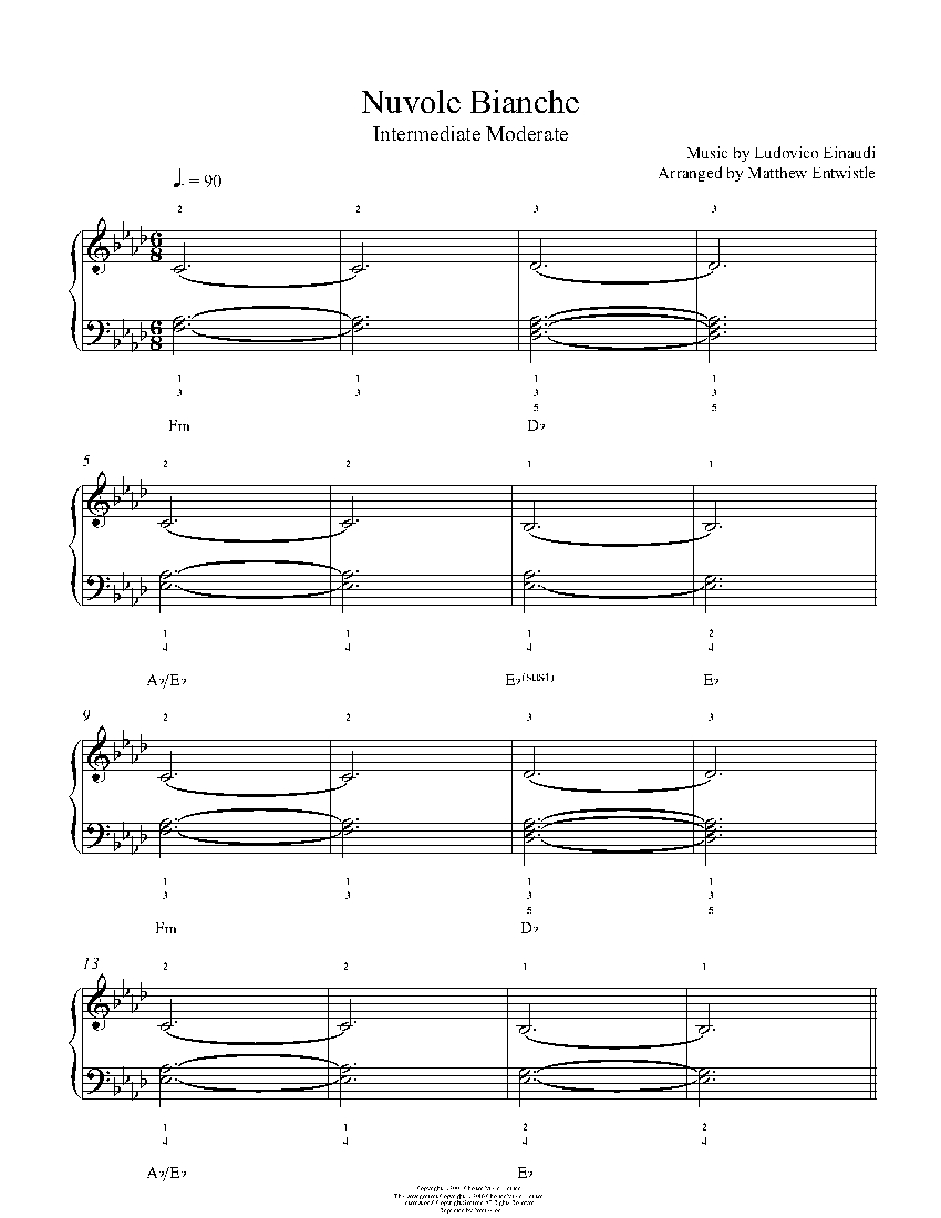 Nuvole Bianche By Ludovico Einaudi Piano Sheet Music Intermediate Level Learn how to play nuvole bianche on piano! ludovico einaudi piano sheet music