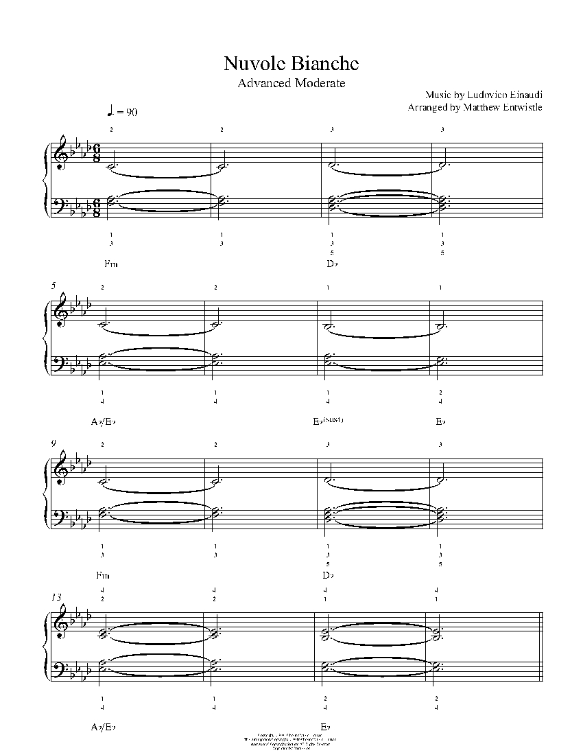 Nuvole Bianche By Ludovico Einaudi Sheet Music Lesson Advanced Level