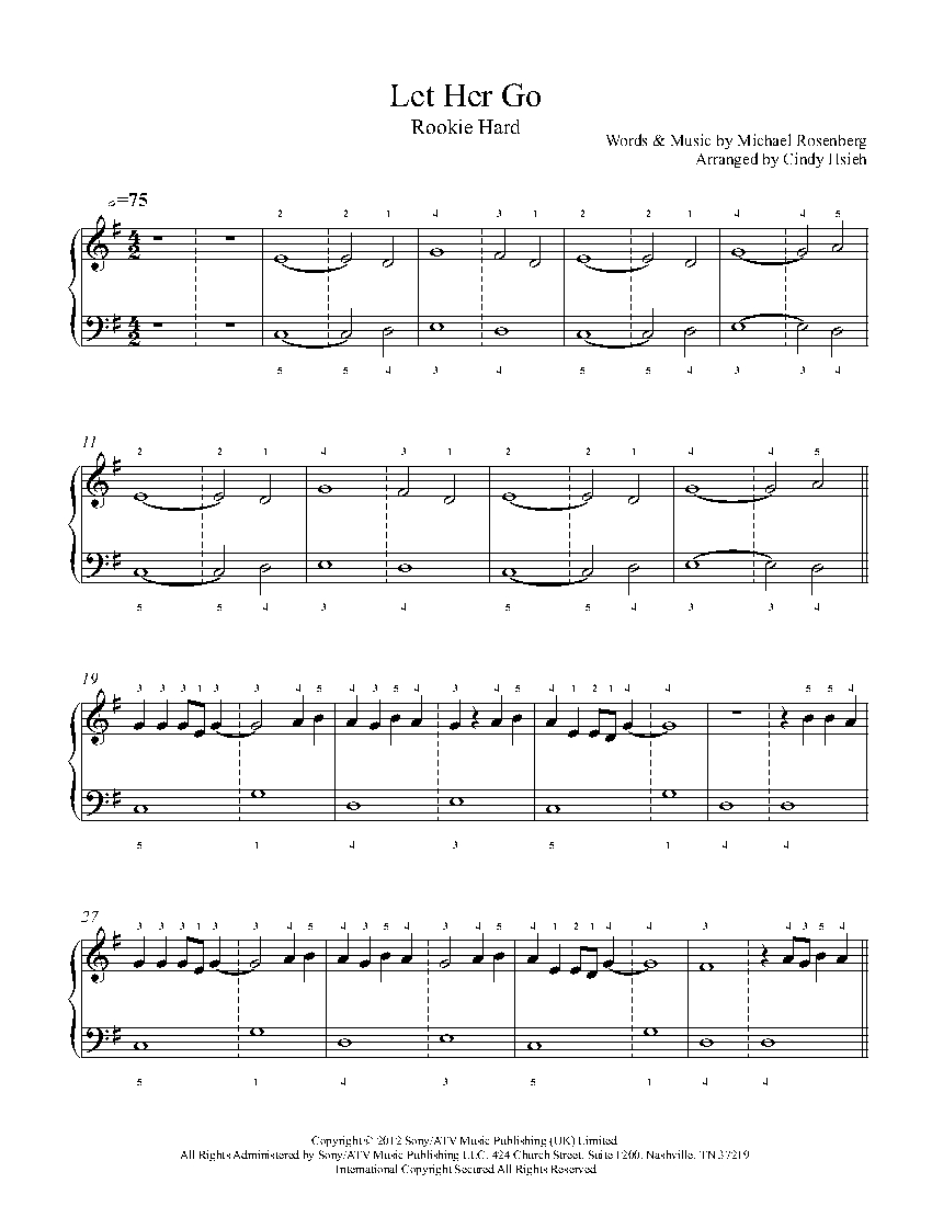 Let Her Go Passenger Download Free Sheet Music For Over Free Photos - how to play let her go on a piano in roblox