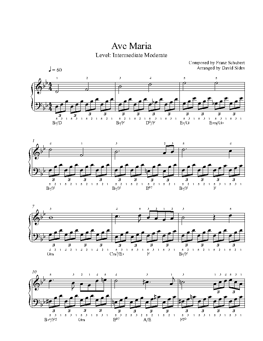 Ave Maria By Franz Schubert Piano Sheet Music Intermediate Level