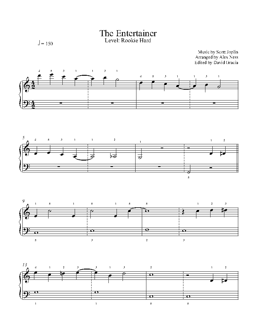 The Entertainer by Scott Joplin Piano Sheet Music | Rookie Level