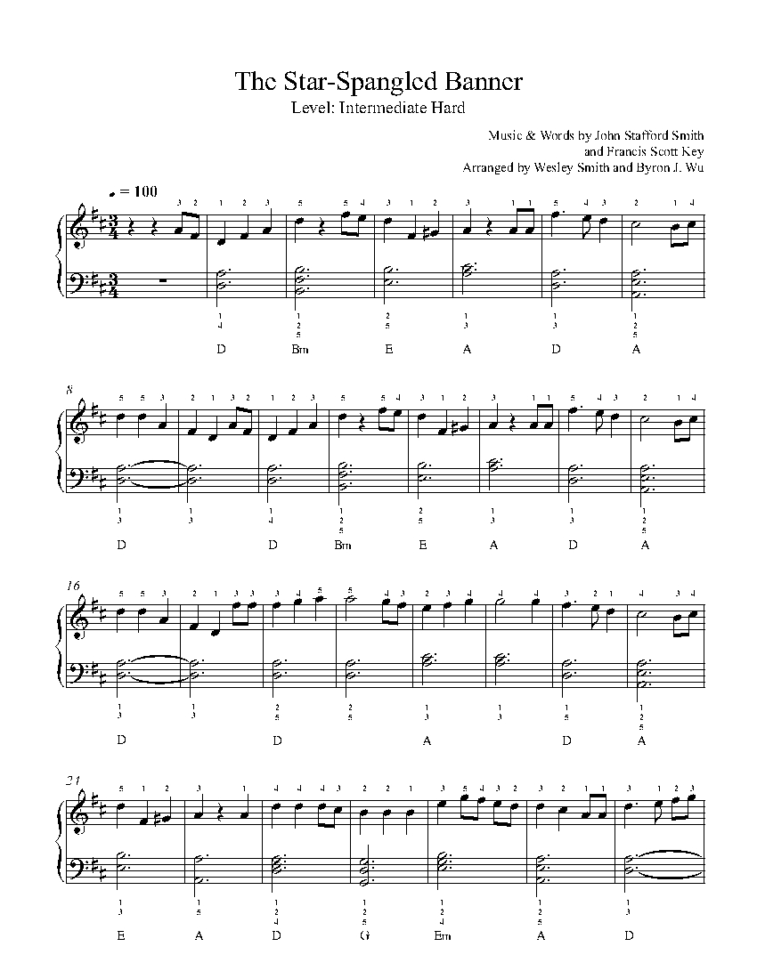 The Star-Spangled Banner by Traditional Piano Sheet Music
