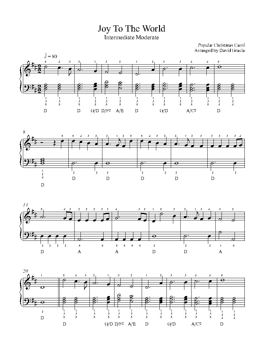 Joy to the World by Traditional Piano Sheet Music | Intermediate Level