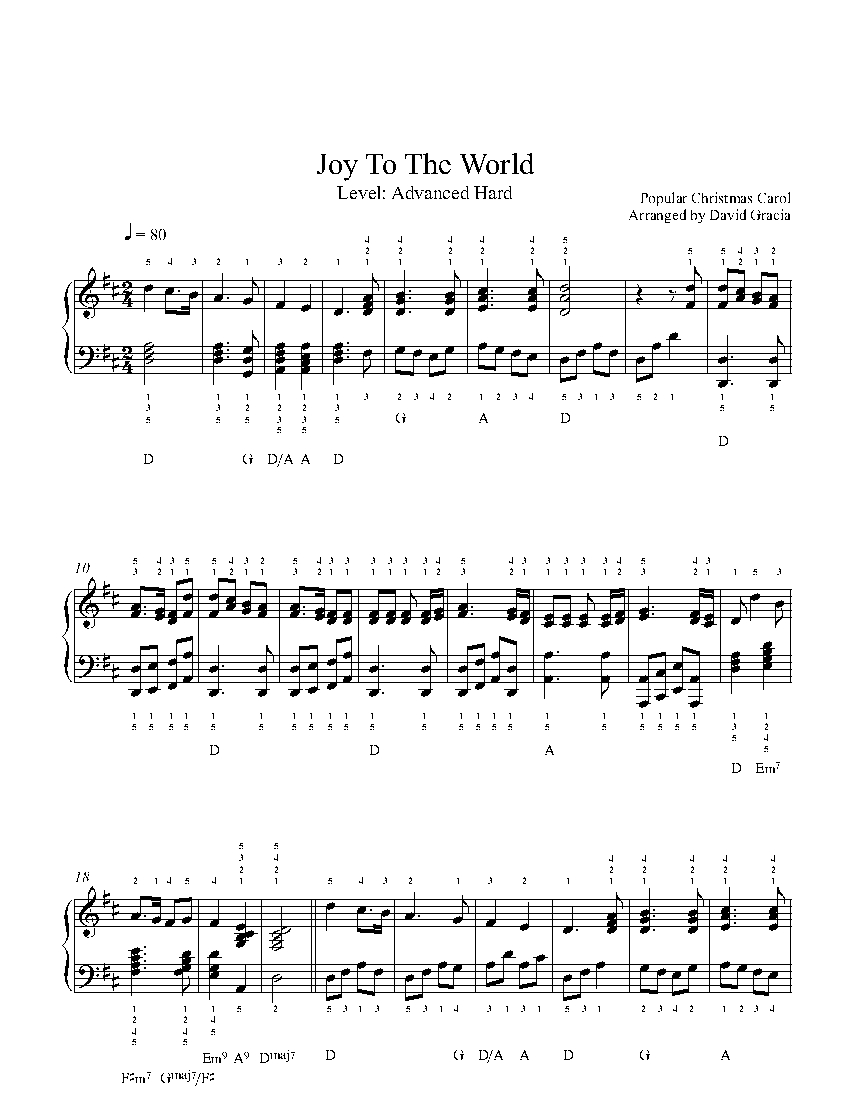 Joy to the World by Traditional Piano Sheet Music | Advanced Level