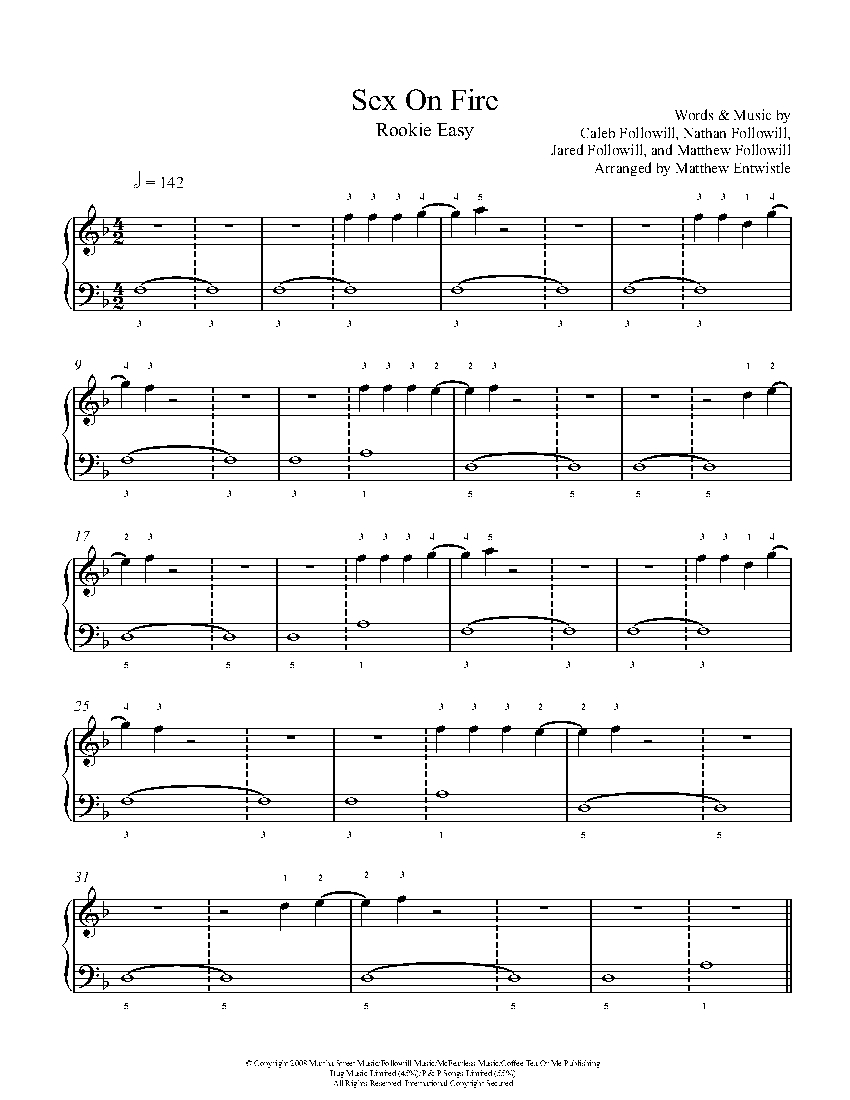 Sex on Fire sheet music