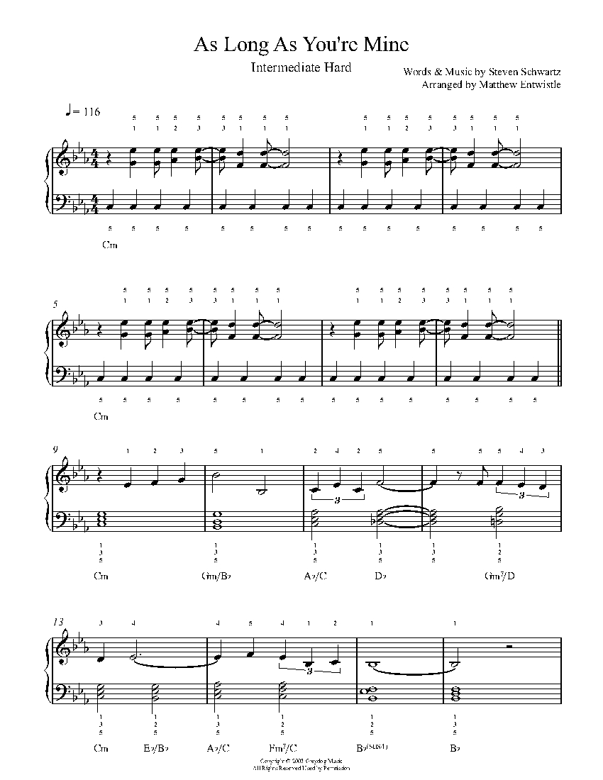 As Long As You're Mine sheet music