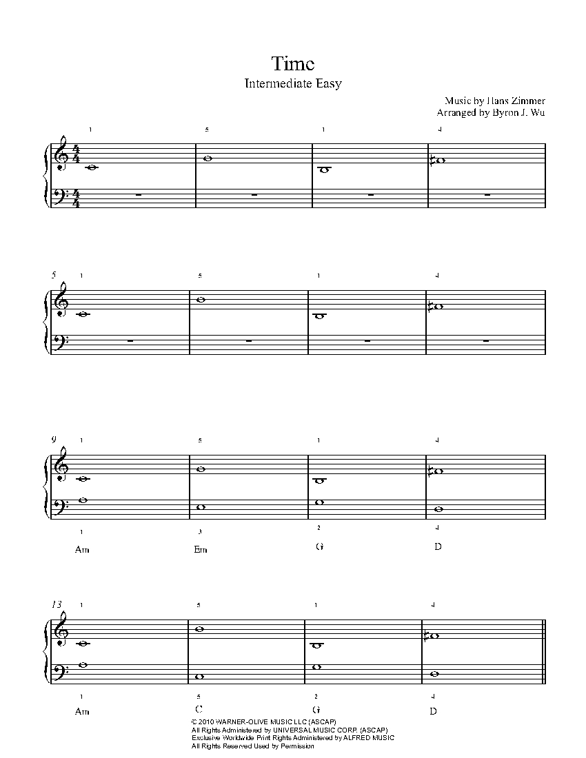 Time Inception Piano Sheet Music Pdf - Best Music Sheet