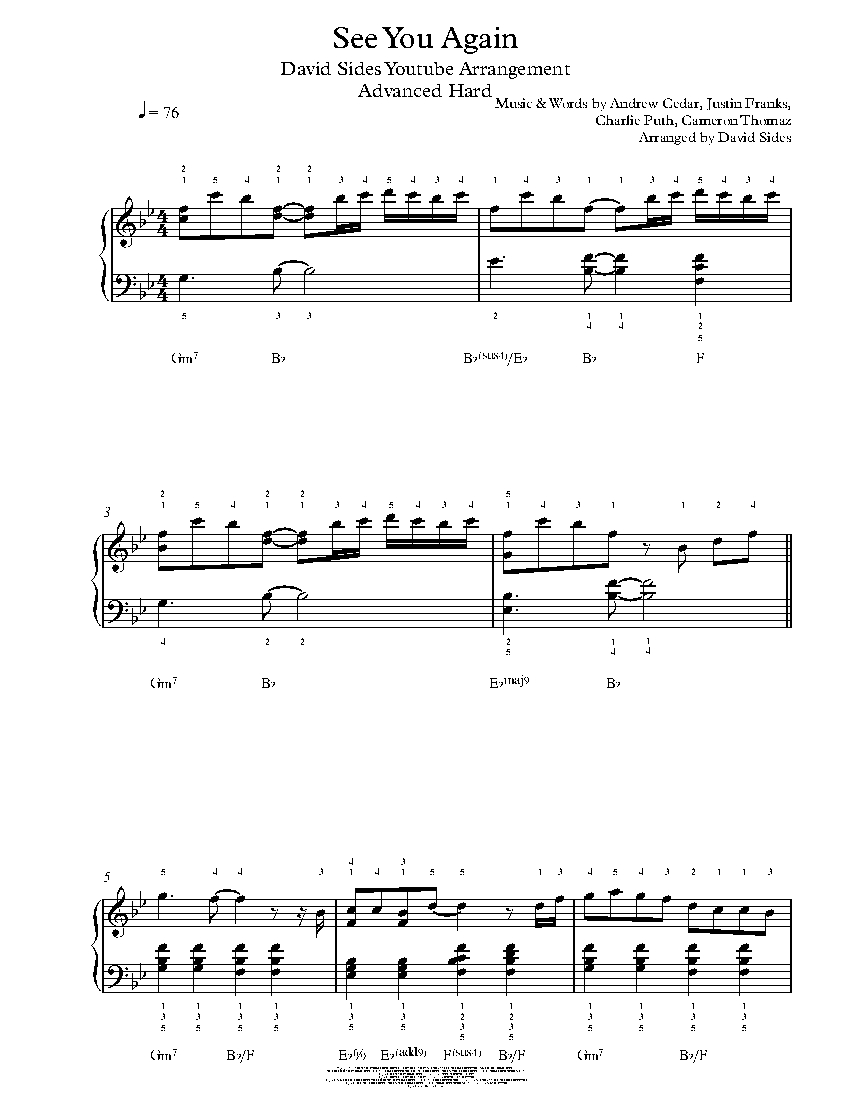See You Again - David Sides arr. sheet music