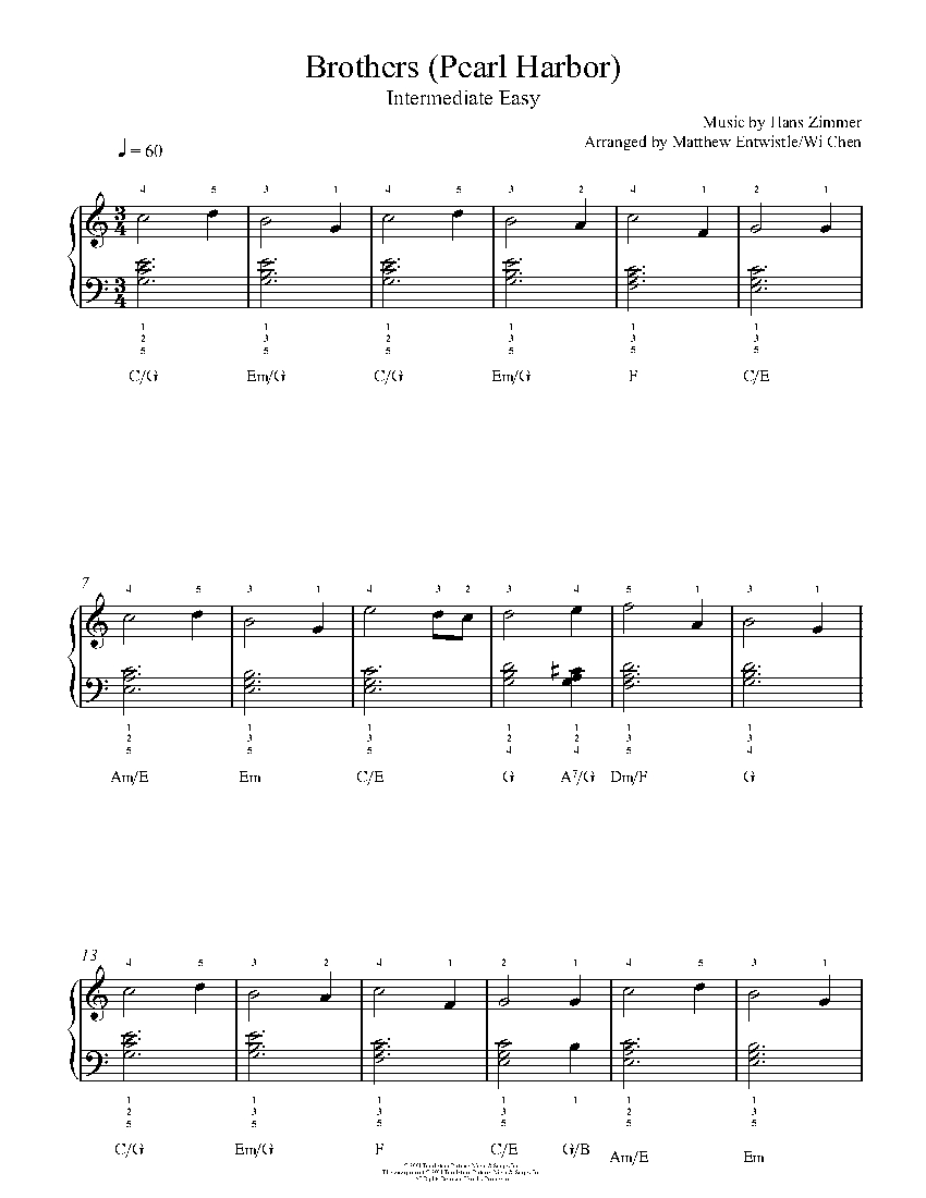 Brothers sheet music