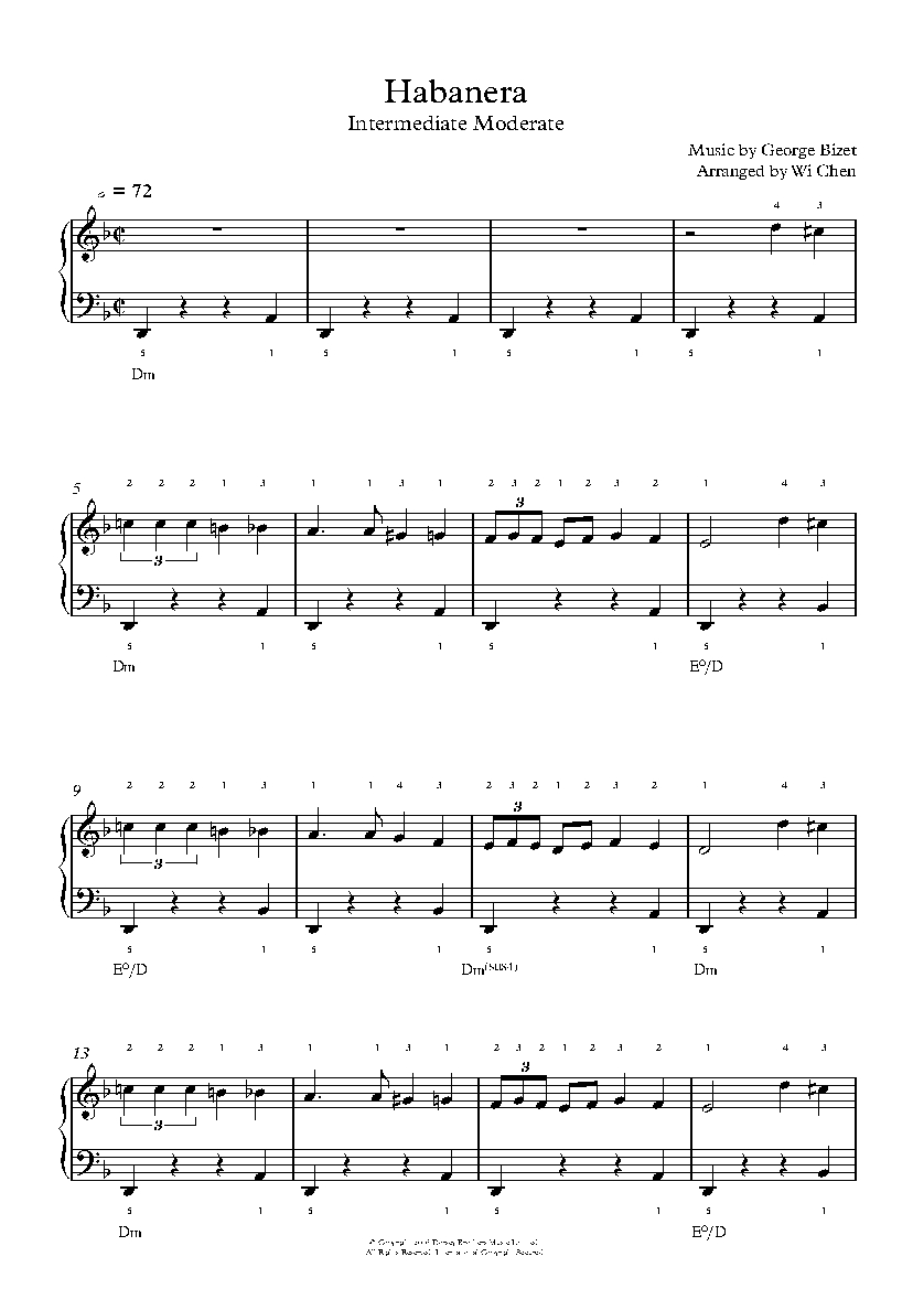 Supone mental Magistrado Carmen - Habanera by Georges Bizet Sheet Music & Lesson | Intermediate Level