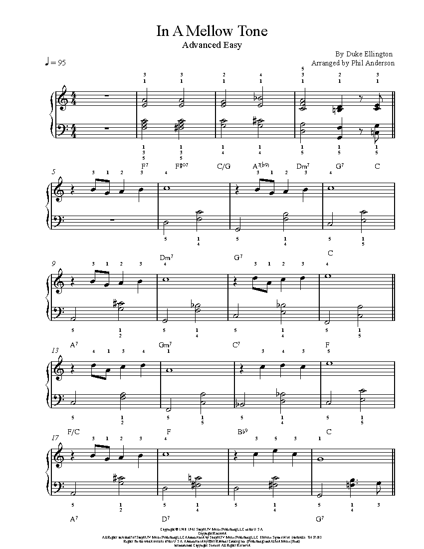 In A Mellow Tone by Duke Ellington Feat. Ella Fitzgerald Sheet Music ...
