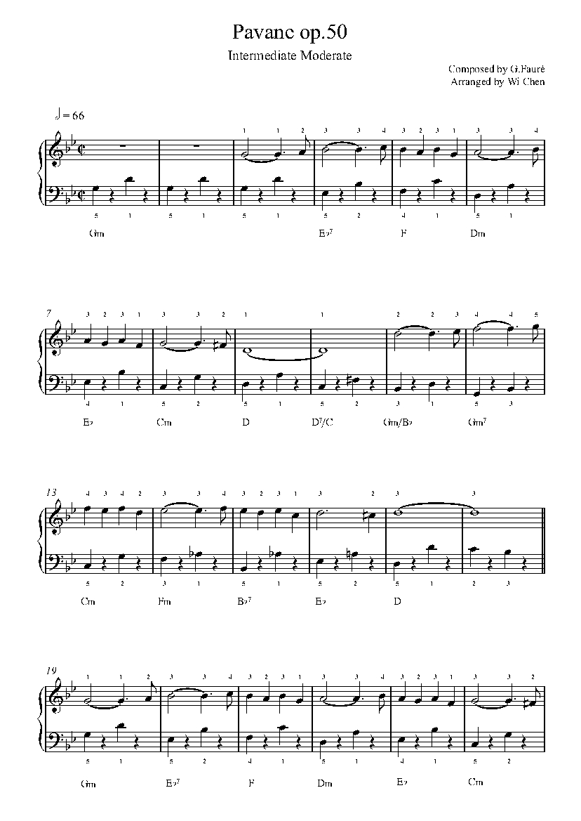 Pavane sheet music