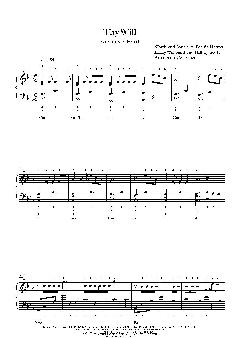 Thy Will sheet music