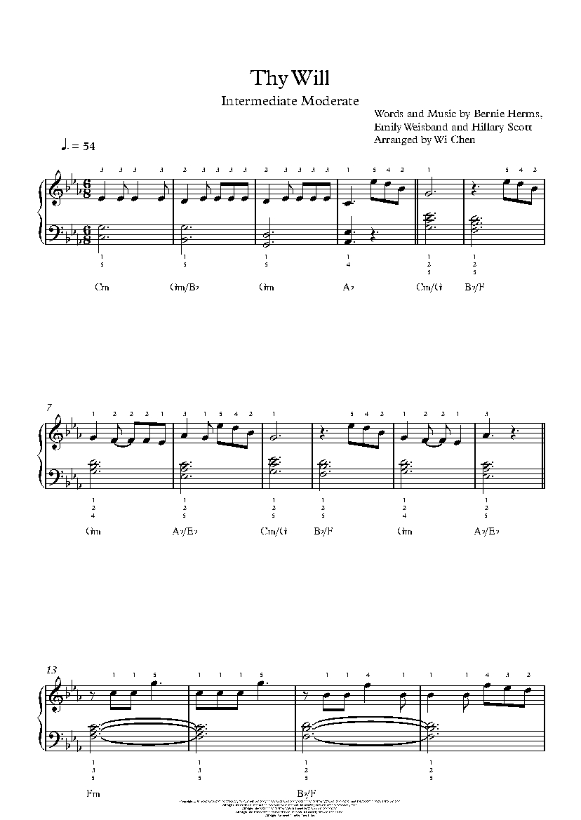 Thy Will sheet music