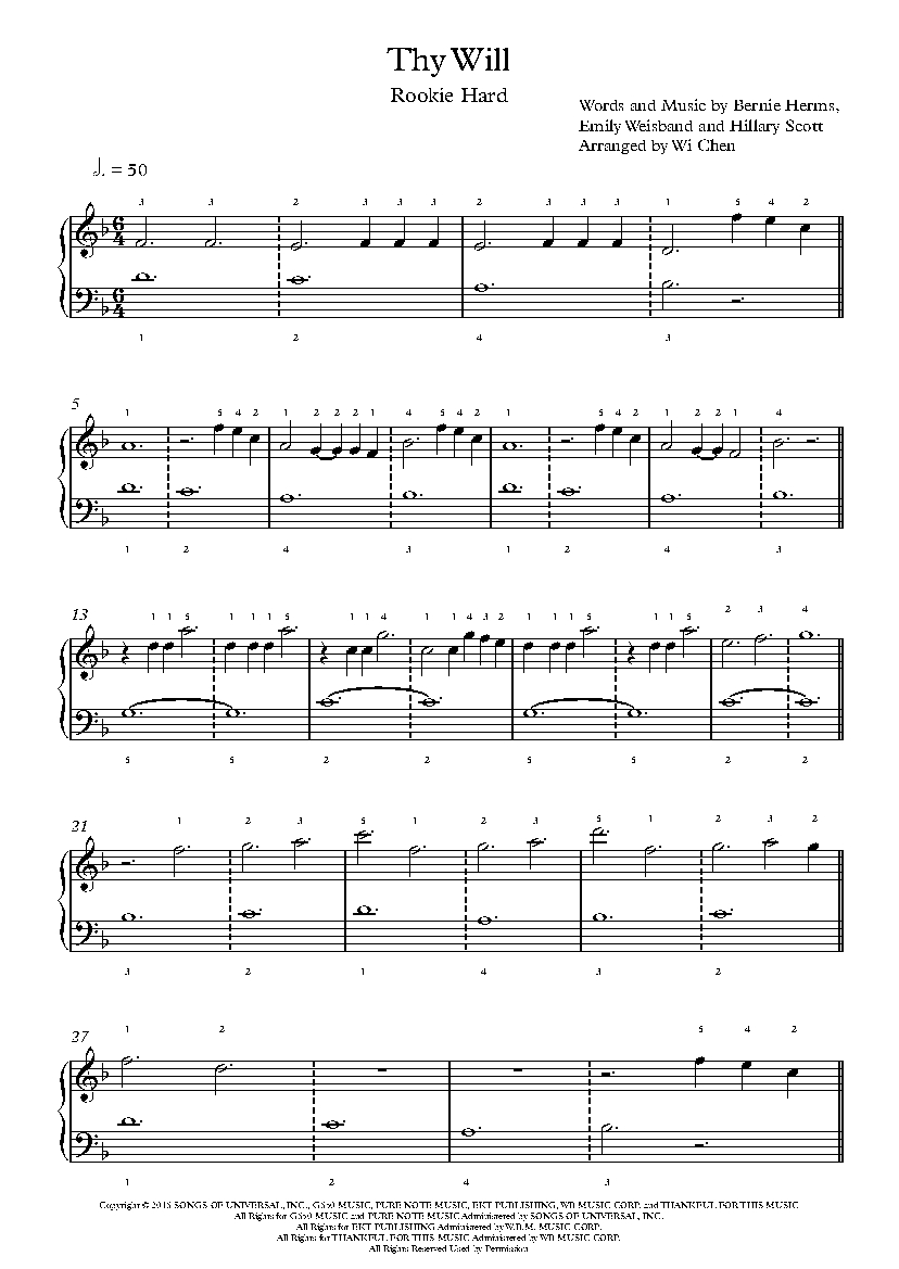 Thy Will sheet music