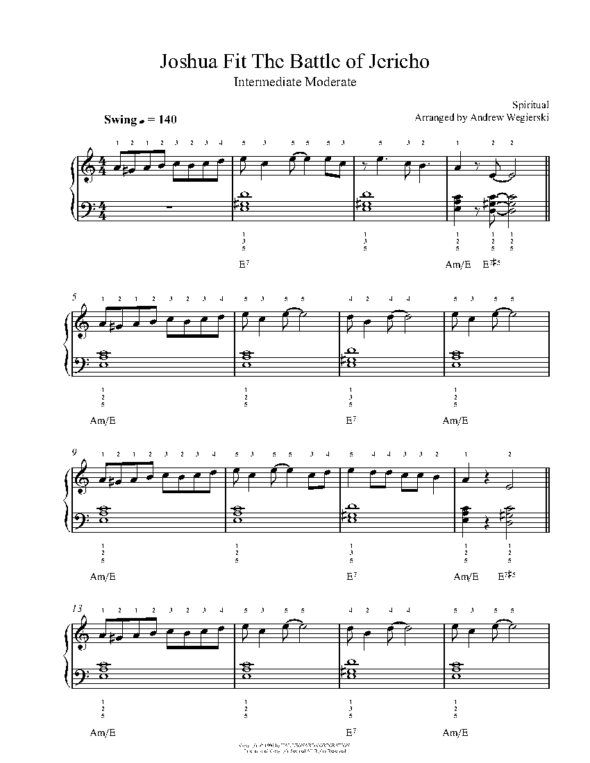 Joshua Fit the Battle of Jericho sheet music