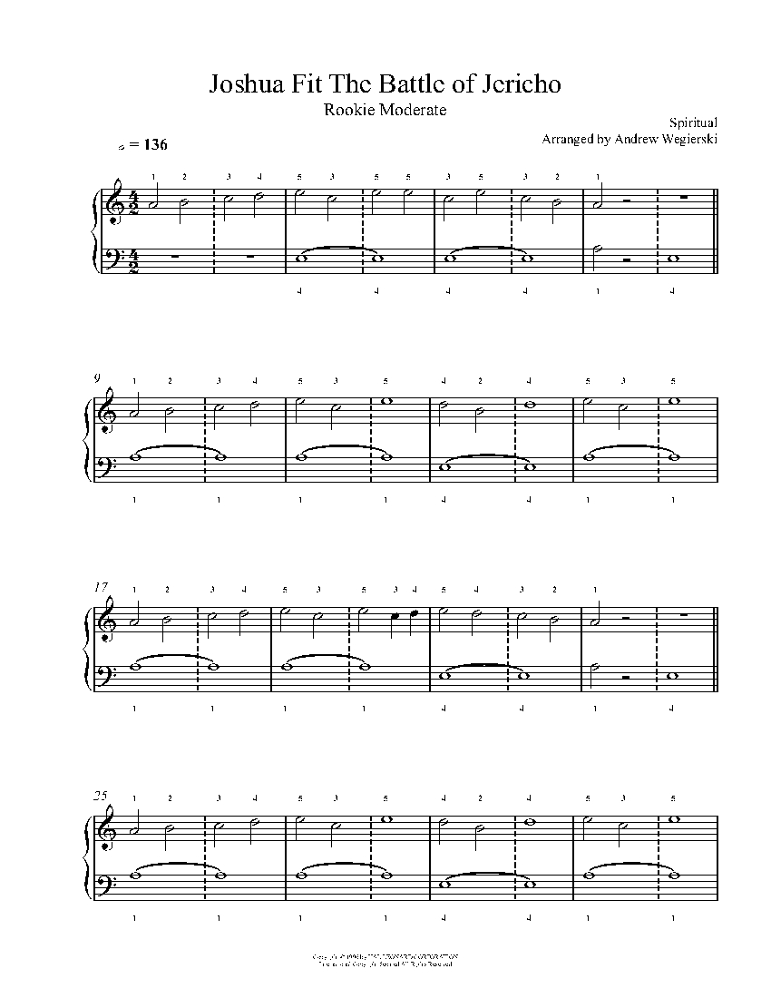 Joshua Fit the Battle of Jericho sheet music