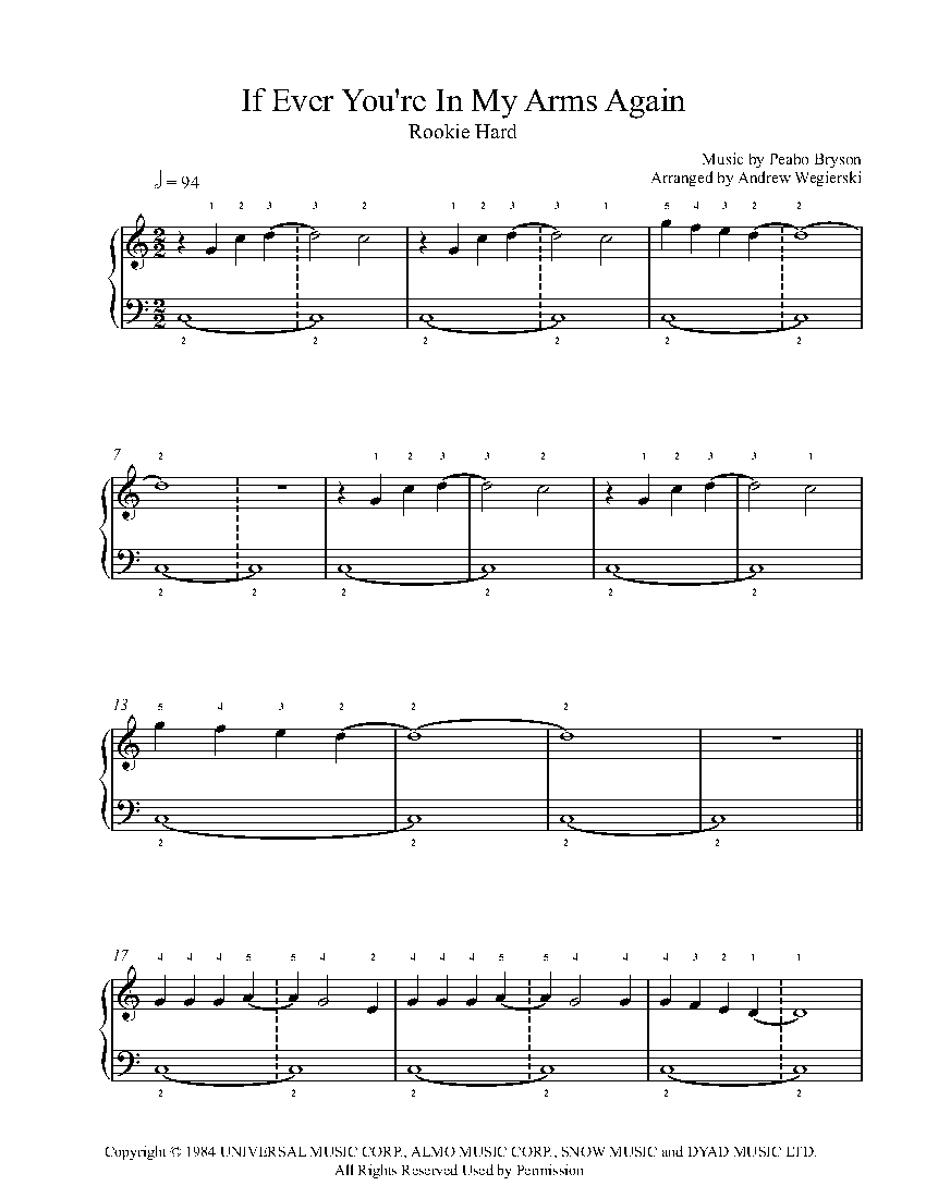 If Ever You're In My Arms Again sheet music
