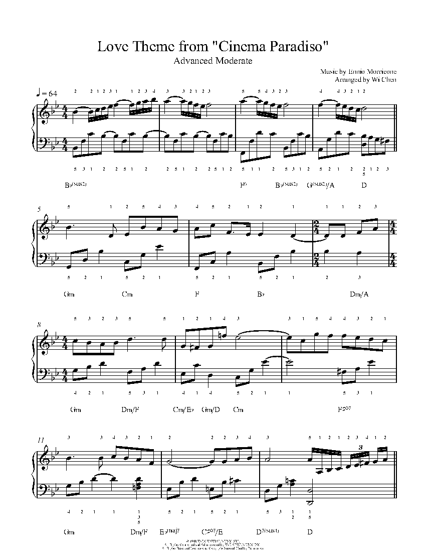 pronunciación Misericordioso Valiente Love Theme from "Cinema Paradiso" by Ennio Morricone Sheet Music & Lesson |  Advanced Level