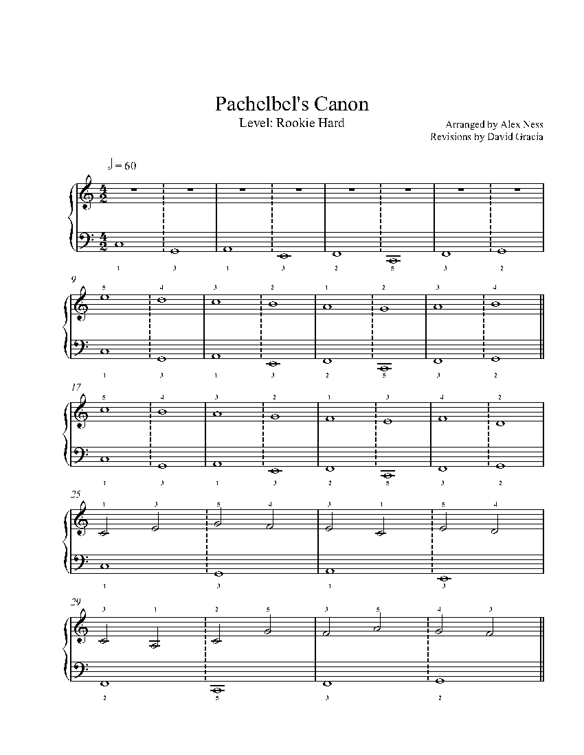 Canon by Pachelbel Piano Sheet Music | Rookie Level