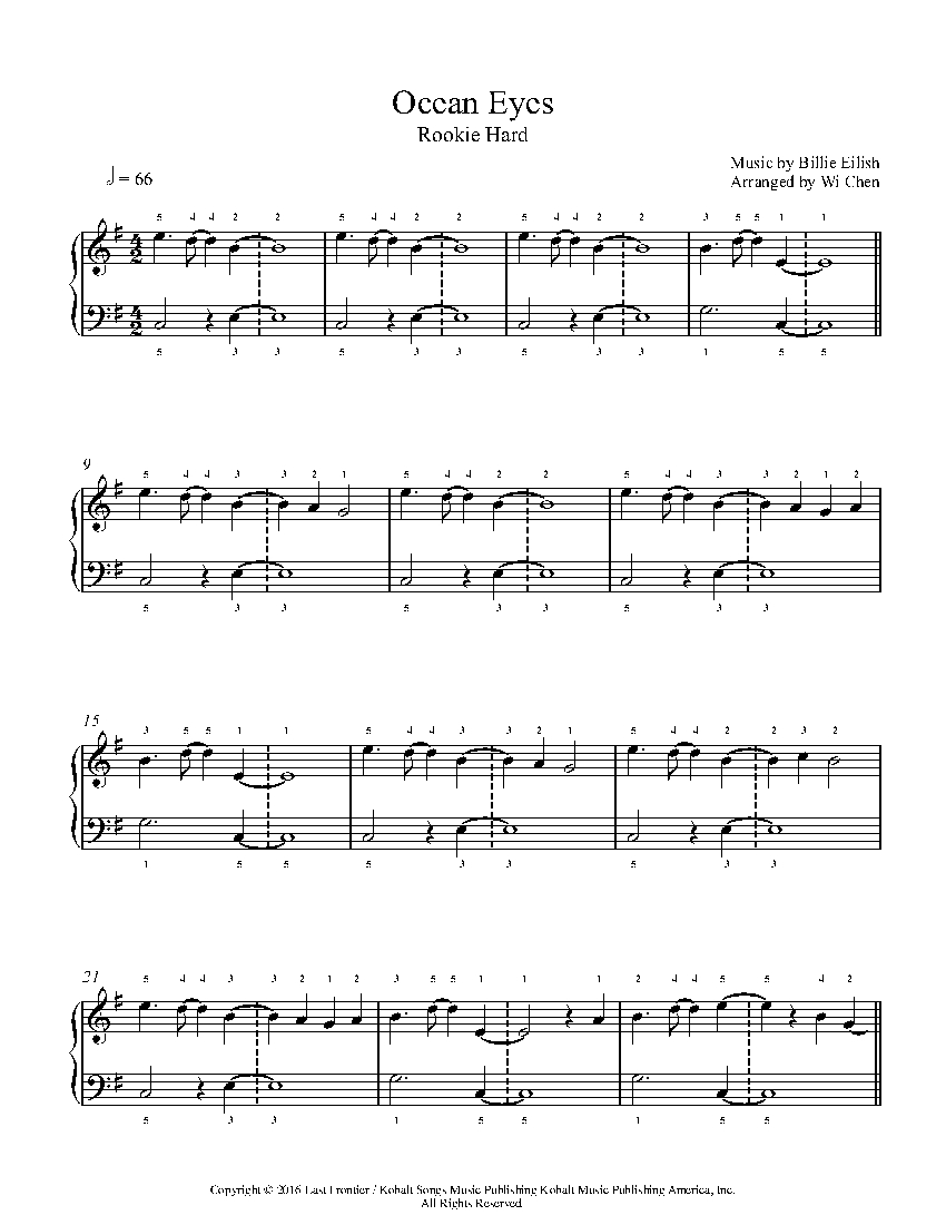 Ocean Eyes sheet music