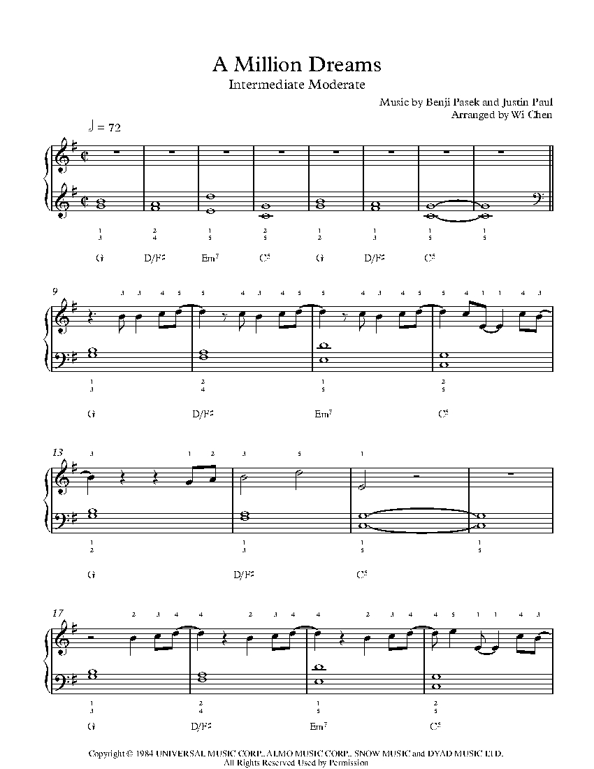 A Million Dreams By Benji Pasek Justin Paul Sheet Music Lesson 