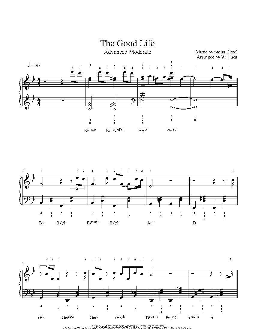The Good Life sheet music
