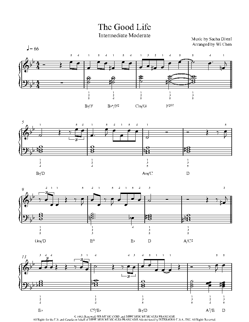 The Good Life sheet music