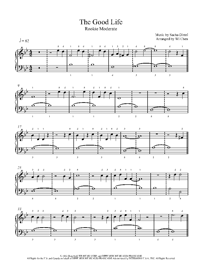 The Good Life sheet music