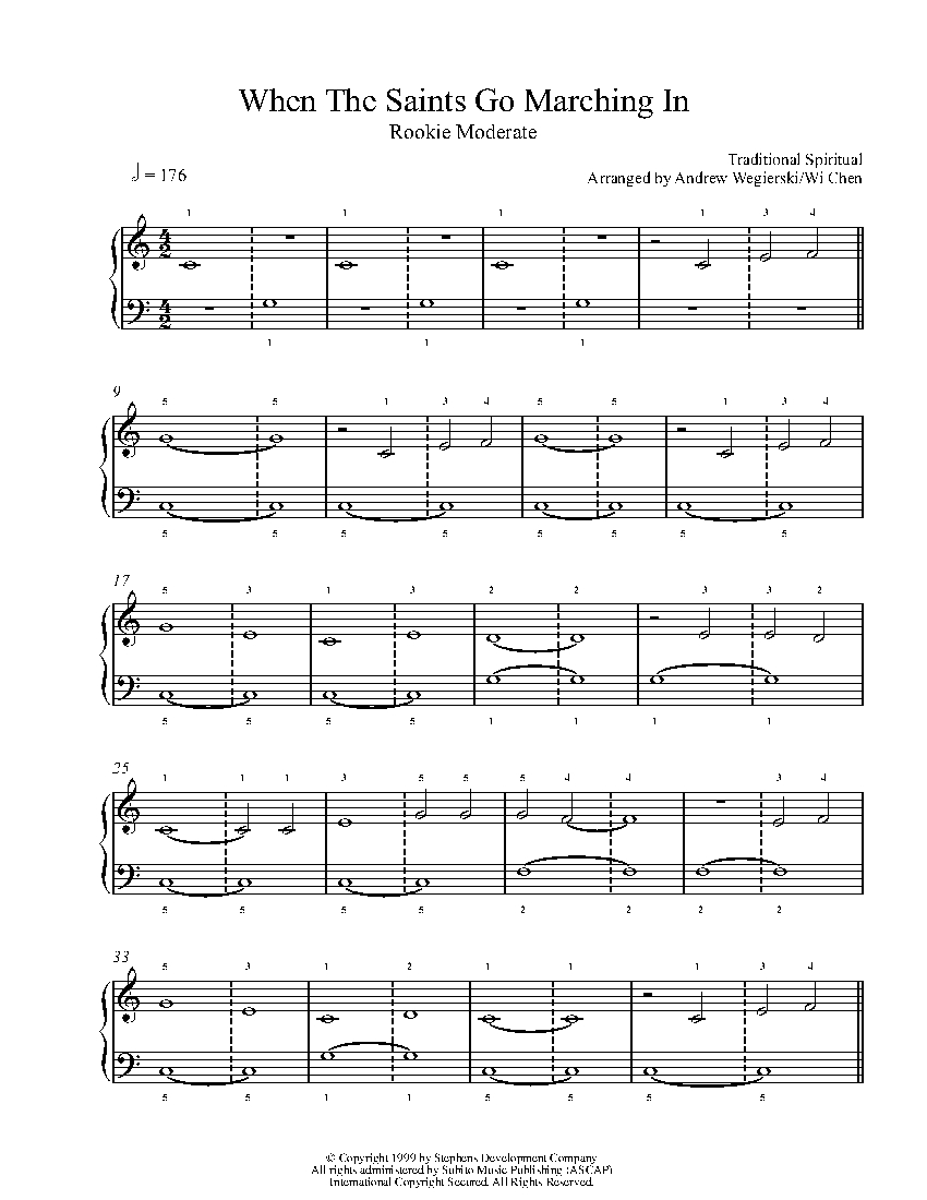When The Saints Go Marching In by Traditional Piano Sheet Music