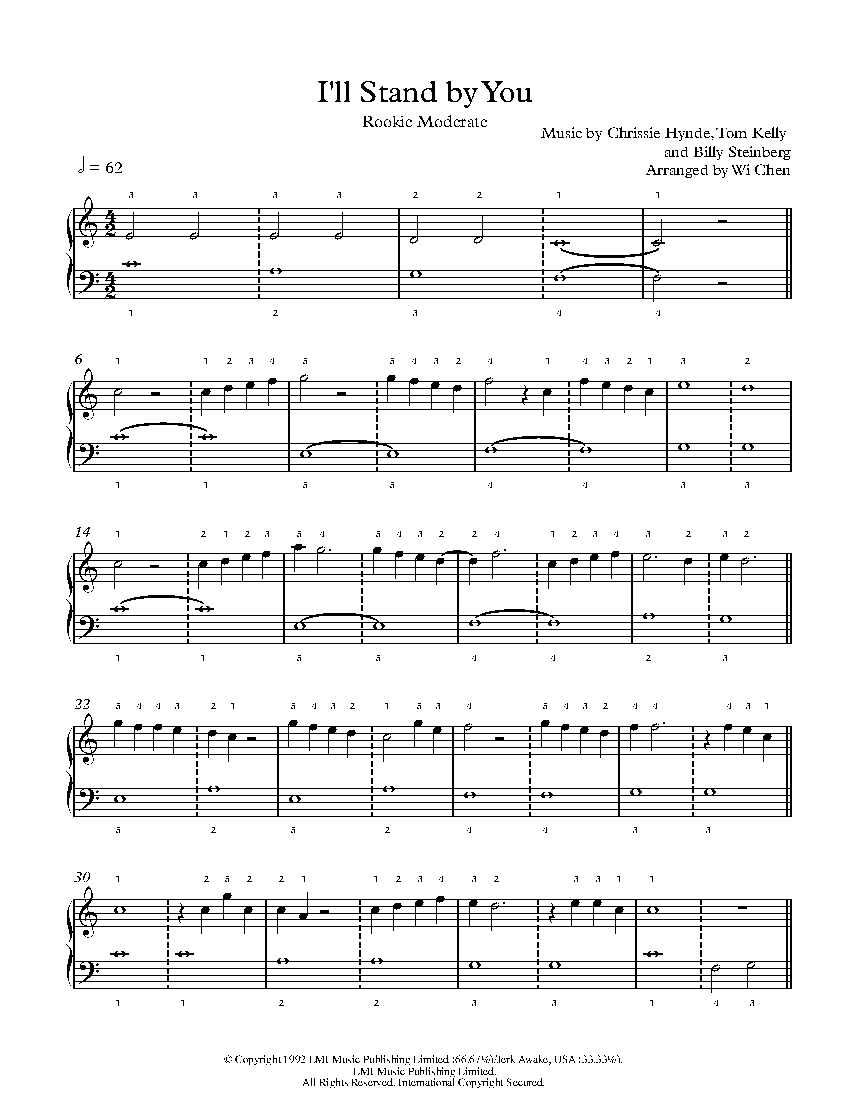 I'll Stand by You sheet music