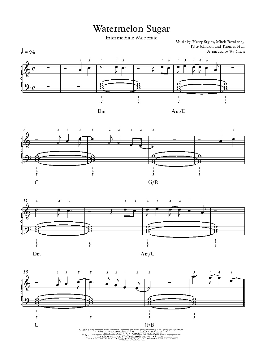 Watermelon Sugar sheet music