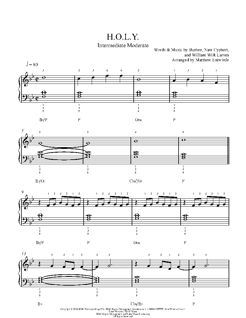 H.O.L.Y sheet music