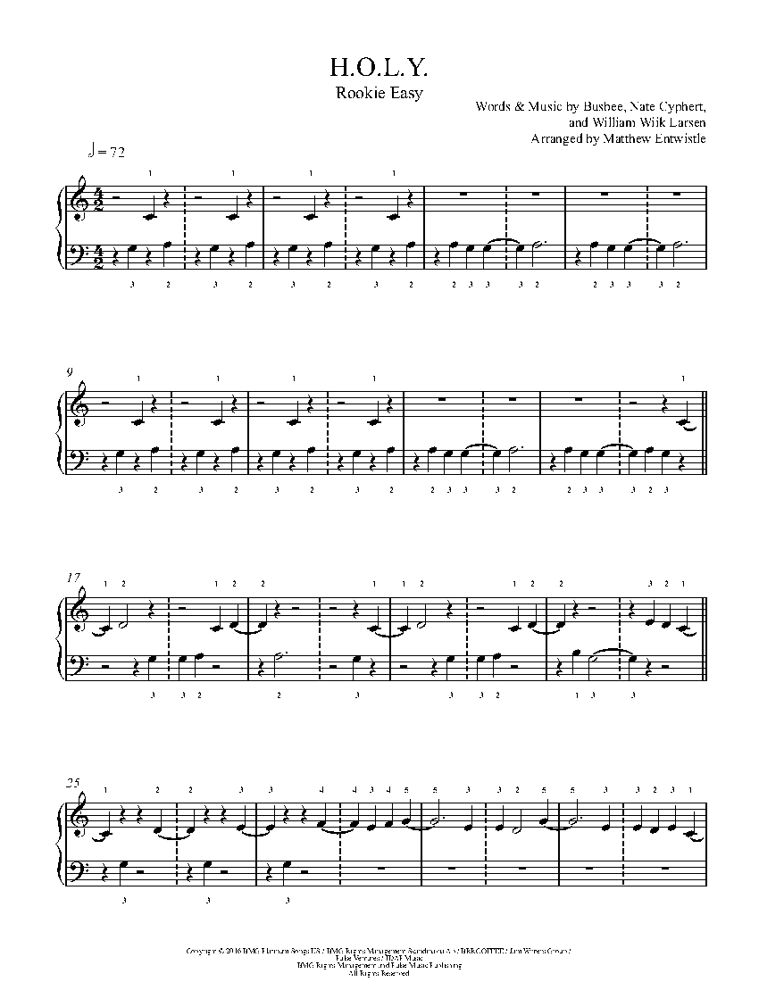 H.O.L.Y (Melody) sheet music
