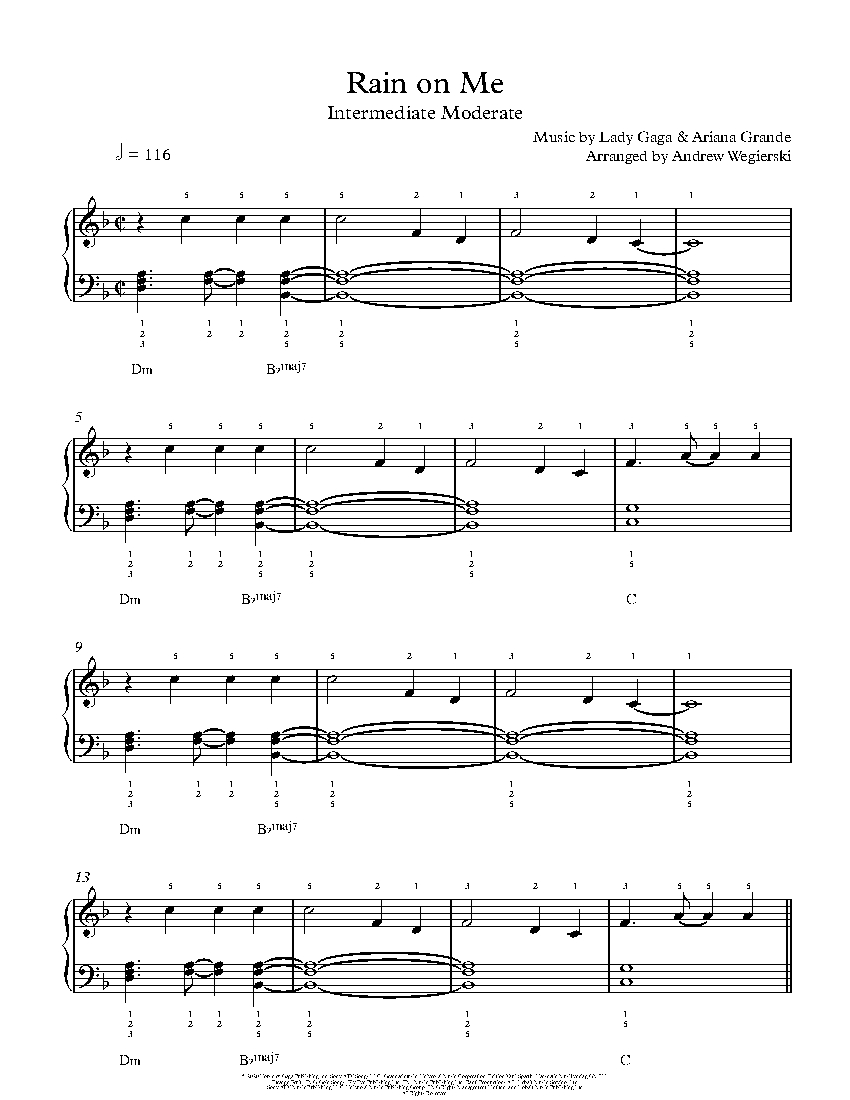 Rain On Me sheet music
