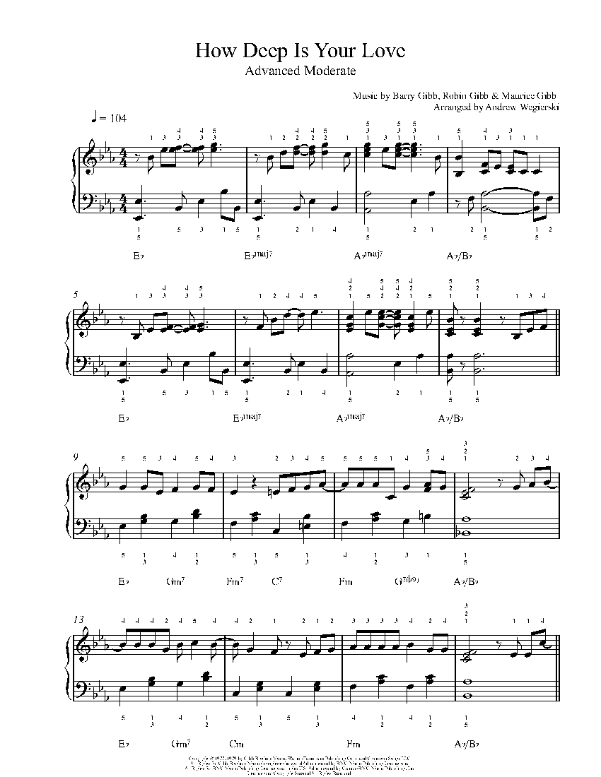 How Deep Is Your Love sheet music